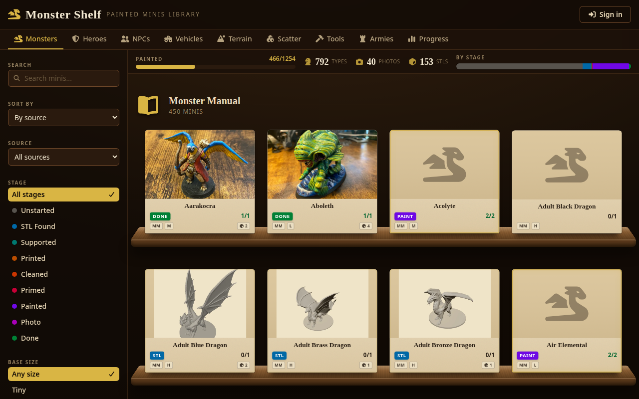 Screenshot of Monster Shelf